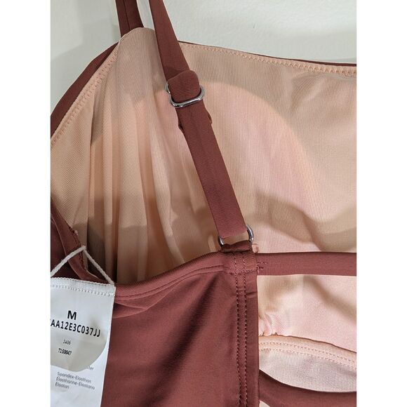 Cupshe NWT Blush Red Strappy Cutout One Piece Swimsuit Size M Tummy Control - Picture 7 of 10